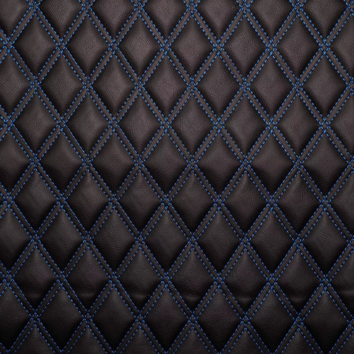 Blue Double Diamond Stitch Faux Leather Seat Fabric
