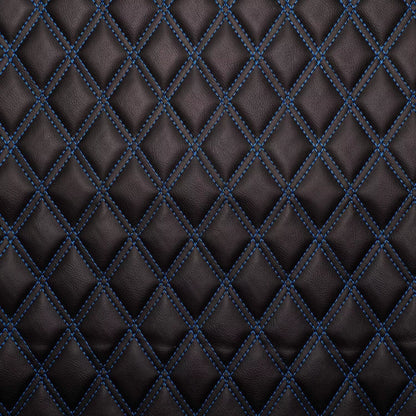 Blue Double Diamond Stitch Faux Leather Seat Fabric