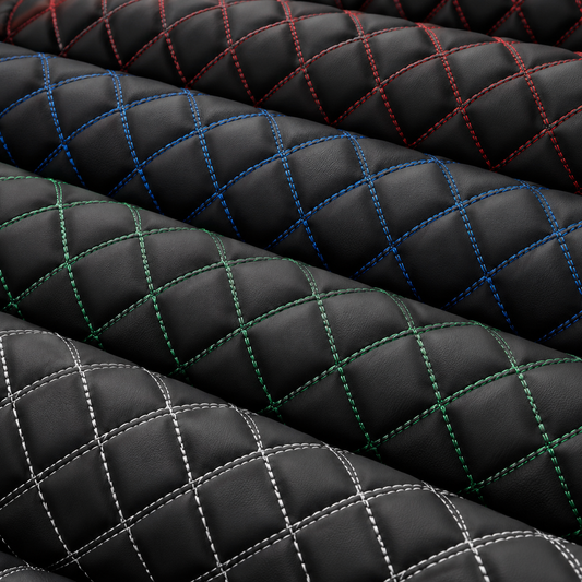 Double Diamond Stitch Faux Leather Seat Fabric