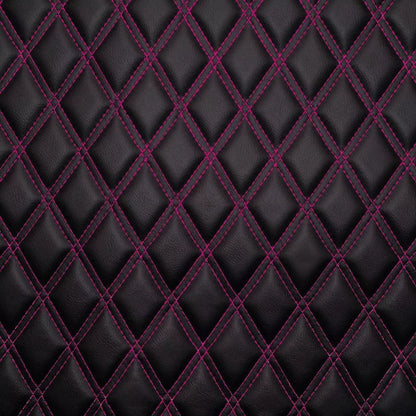 Pink Double Diamond Stitch Faux Leather Seat Fabric