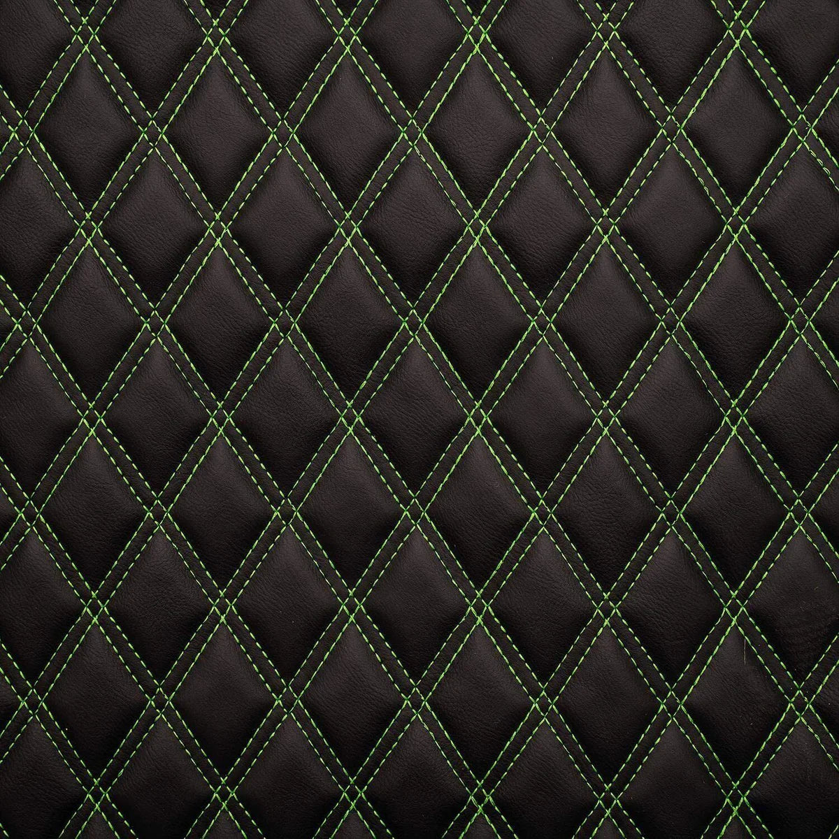 Green Double Diamond Stitch Faux Leather Seat Fabric