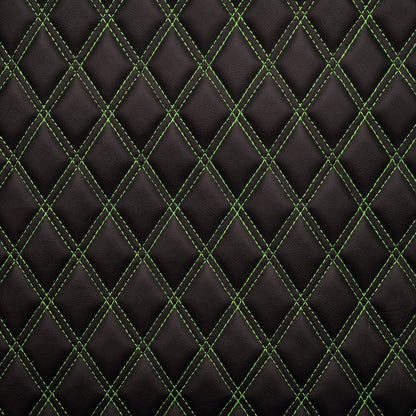 Green Double Diamond Stitch Faux Leather Seat Fabric