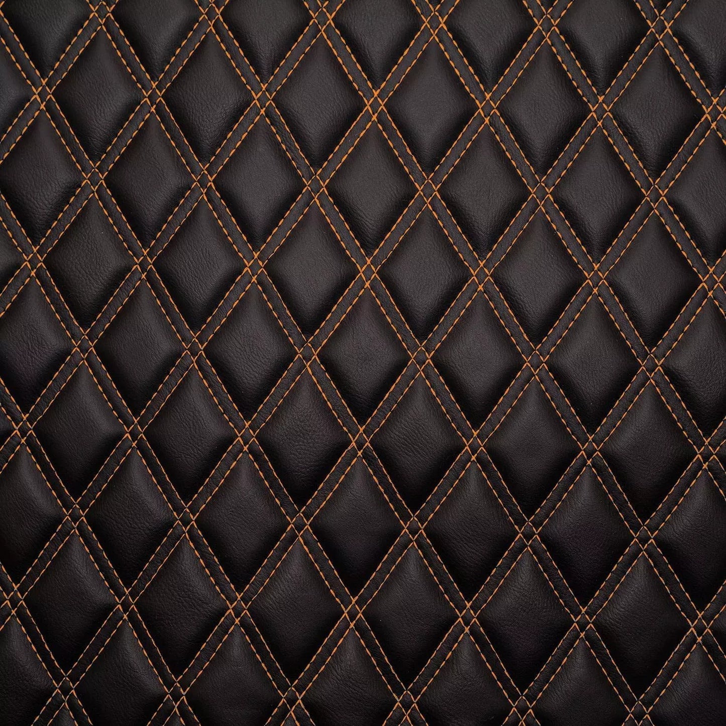 Orange Double Diamond Stitch Faux Leather Seat Fabric