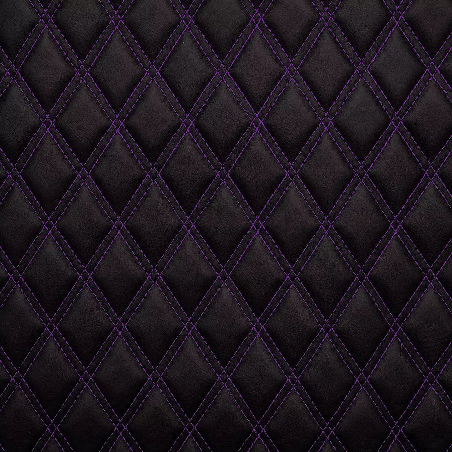 Purple Double Diamond Stitch Faux Leather Seat Fabric