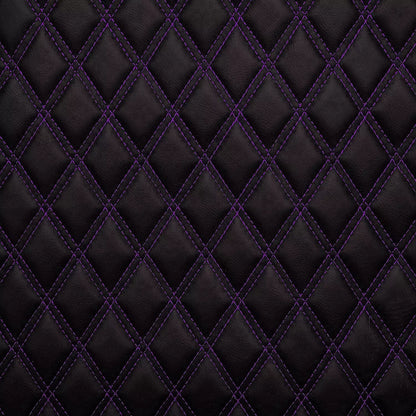 Purple Double Diamond Stitch Faux Leather Seat Fabric