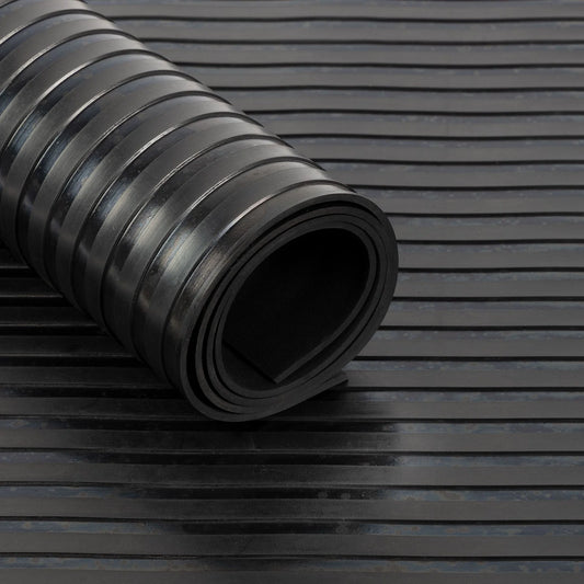 Ribbed Pattern Rubber Flooring Matting Rolls (3mm)