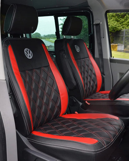 White Double Diamond Stitch Faux Leather Seat Fabric