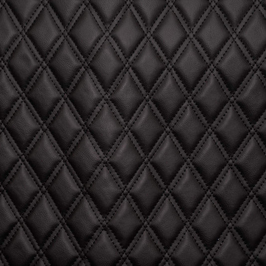 Diamond Stitch Quilted Padded Faux Leather Upholstery Fabric